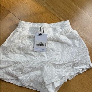 Princess Polly White Lace High Waist Shorts